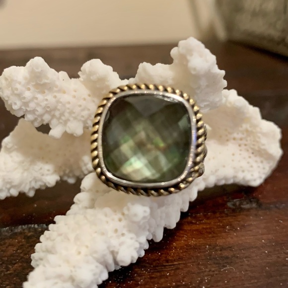 Genuine Grey Mother of Pearl & Clear Quartz .925 - Picture 5 of 10